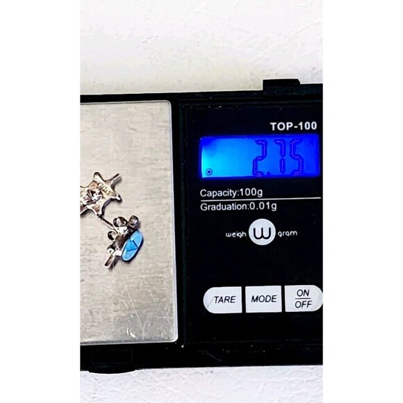 Zuni Turtle Earrings 925 Silver Natural Inlaid Gemstones Native American 2mm - Picture 7 of 7